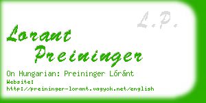 lorant preininger business card
